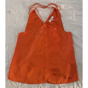 RTR Obando Collective Sz 6 Orange Skinny Strap Sleeveless Halter Satin Tank Top